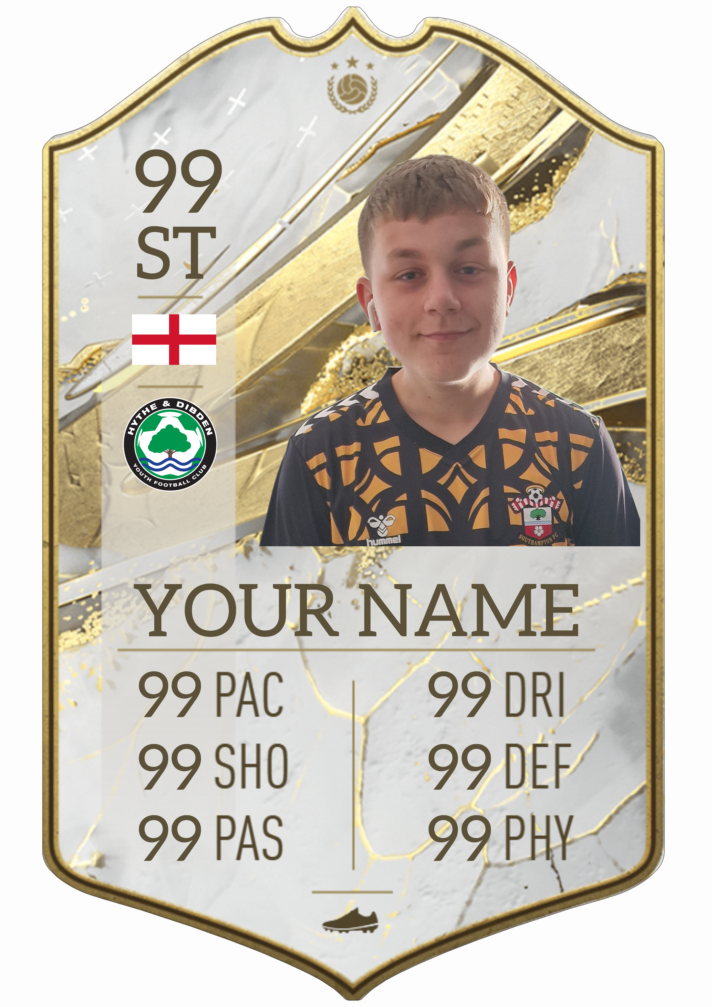 Hythe & Dibden YFC Metal Player Shield (A4)