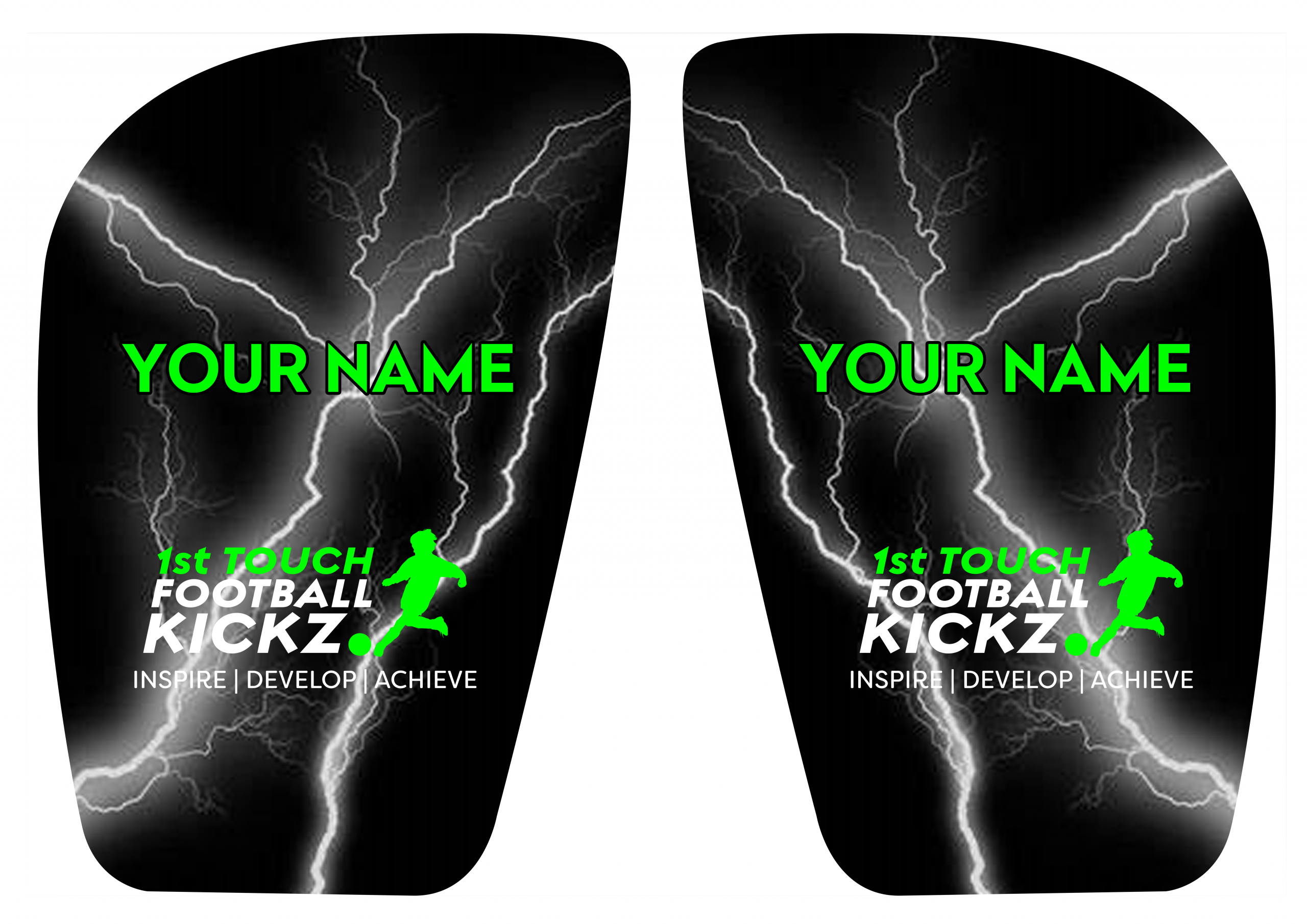 1st Touch Football Kickz Personalised Shin Pads - Image 2