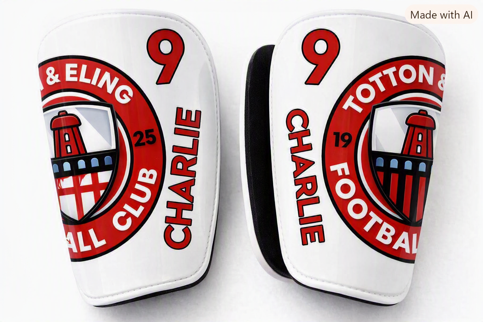 Totton & Eling FC Personalised Shin Pads - Image 2